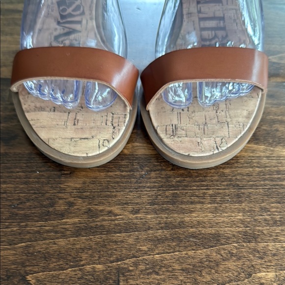 Sam and Libby Women's Faux Leather Brown Ankle Strap Sandals Size 7 - Picture 3 of 6